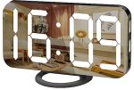 Wulawindy Digital Alarm Clock Large LED Display With USB Charger Snooze Function Dim Mode Wall Hanging Beside Desk Clock For Bed