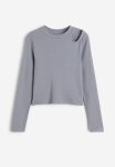 Long-sleeved Jersey Top - Grey