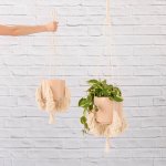 Macrame - Fringe - Medium Fringe Macrame With 16CM Blush Migo Planter Excl. Plant