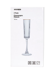 4 Piece Ribbed Champagne Glass Set - None Clear