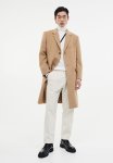 Wool-blend Coat - Dark Beige