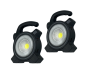 Set Of 2 Portable Cob Work Lights Solar + USB Charging