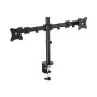 Brateck LDT07-C024 Economy Steel 13"-27" Articulating Dual Monitor Clamp Base Monitor Mount