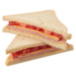 Ham Cheese & Tomato On White Sandwich
