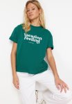 Relaxed Fit Knitted T-Shirt - Emerald Green