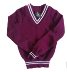 Prof Maroon And White Striped Long Sleeve School Jersey - Unisex