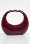 Hard Smooth Curve Handbag - Cherry Red