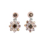 African Chic Plum Beaded Earrings - Purple