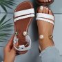 Women's Braided Band Flat Sandals Casual Open Toe Slip O N Summer Shoes Fashion Outside Beach Sandals