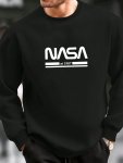Nasa 1987 Geometric Print Men's Sweatshirt - Casual Crew Neck Long Sleeve Pullover For Fall & Winter
