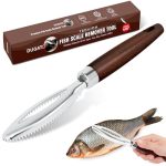 Dugato Fish Scale Remover Tool With Wooden Handle Stainless Steel Fish Scaler Scraper For Quick & Easy Fish Cleaning Rustproof S
