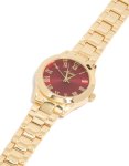 Goldair Gold Classic Red Roman Numeral Watch