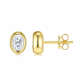 18K Gold Plated 925 Silver Oval Moissanite Stud Earrings Hypoallergenic