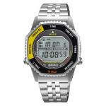 Seiko Men's Retro Digital Quartz Stainless Steel Alarm Chronograph Watch