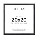 Puthiac 20X20 Solid Oak Wood Picture Frame Fits 16X16 With Mat Or 20X20 Without Mat Wall Display Only Plexi Front 1 Pack Black