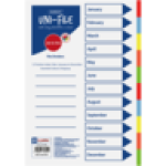 Uni-file A4 Jan-dec Tab File Dividers 12-PACK
