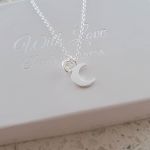 A95-C35559 - 925 Sterling Silver Moon And Heart Necklace