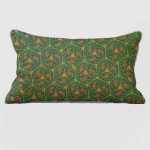 Orange Green Multiple Juds Circular Leaves Cushion