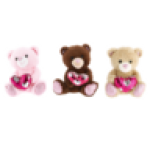 Sitting Sequins Heart Plush Bear 25CM Type May Vary