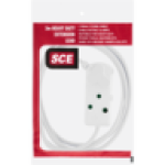 SCE White Heavy Duty 2 Way Extension Cord 3M