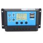 Solar Charge Controller 12V 24V 30A Pwm Lcd Dual USB For Battery