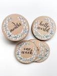 Monthly Milestone Plaques - Eucalyptus Leaves - Standard Plus I Am "name Of Baby" And Baby Stats