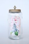 Tall Glass Round Jar Gold Lid Porc. Knob 33X16CM