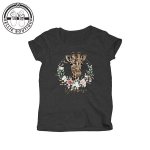 Girls Giraffe Wreath Tee - Charcoal - 7 8