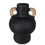 Aretha Terra And Rattan Vase Home Decor Sotran Dekorativ