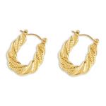 Goldair Gold Plated Rope Plain Earrings