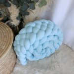 Cot Bumper Braided 5 Strand Lion Crown Star Set Light Blue