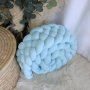 Cot Bumper Braided 5 Strand Lion Crown Star Set Light Blue