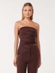 Laia Tucked Strapless Top - 16 Chocolate