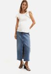 Mama Flutter-sleeved Jersey Top - White
