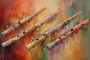 Canvas Wall Art - Mystical Flutes By Chromatic Melodies Acrylic - A1688 - 120 X 80 Cm