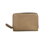 Compact Leather Wallet-beige