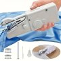 Portable Handheld Sewing Machine - Compact Quick-stitch Tool For Fabric & Clothing Repair Battery Operated Aaa Batteries Not Included - White