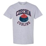 Czech Republic Curling - Winter Sports Games T Shirt - Medium - Sport Grey