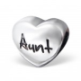 C60-17236 - 925 Sterling Silver Aunt Heart European Bead Charm