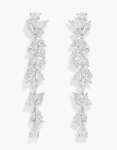 Silver Statement Cubic Zirconia Vine Drop Earrings