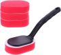5PIECES Car Tire Waxing Brush Set With Handle Auto Wheel Cleaning Sponge