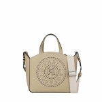 K circle Perforated Small Tote Bag -safari