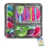 Kids Pretend Play Dish Drying Rack & Kitchen Set