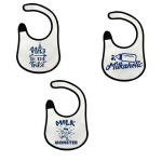 Katz Designs Bibs - 3 Pack -milkaholic New To The Tribe And Milk Monster