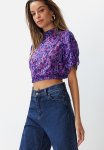 Floral Pattern Blouse - Lilac