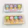 4PCS Cartoon Ice Cream Shaped Erasers For Students Assorted Box Designs