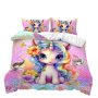 Kids Unicorn Colorful 3D Printed King Size Bed Duvet Cover Set