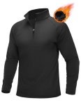 Magcomsen Mens Quarter Zip Pullover 1 4 Zip Sweatshirt Fleece Golf Half Zip Pullovers Long Sleeve Thermal Half Zip Sweater Black