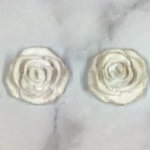 White Resin Rose Open White X2