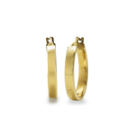 Yellow Gold Classic Square Tube Hoop Earrings